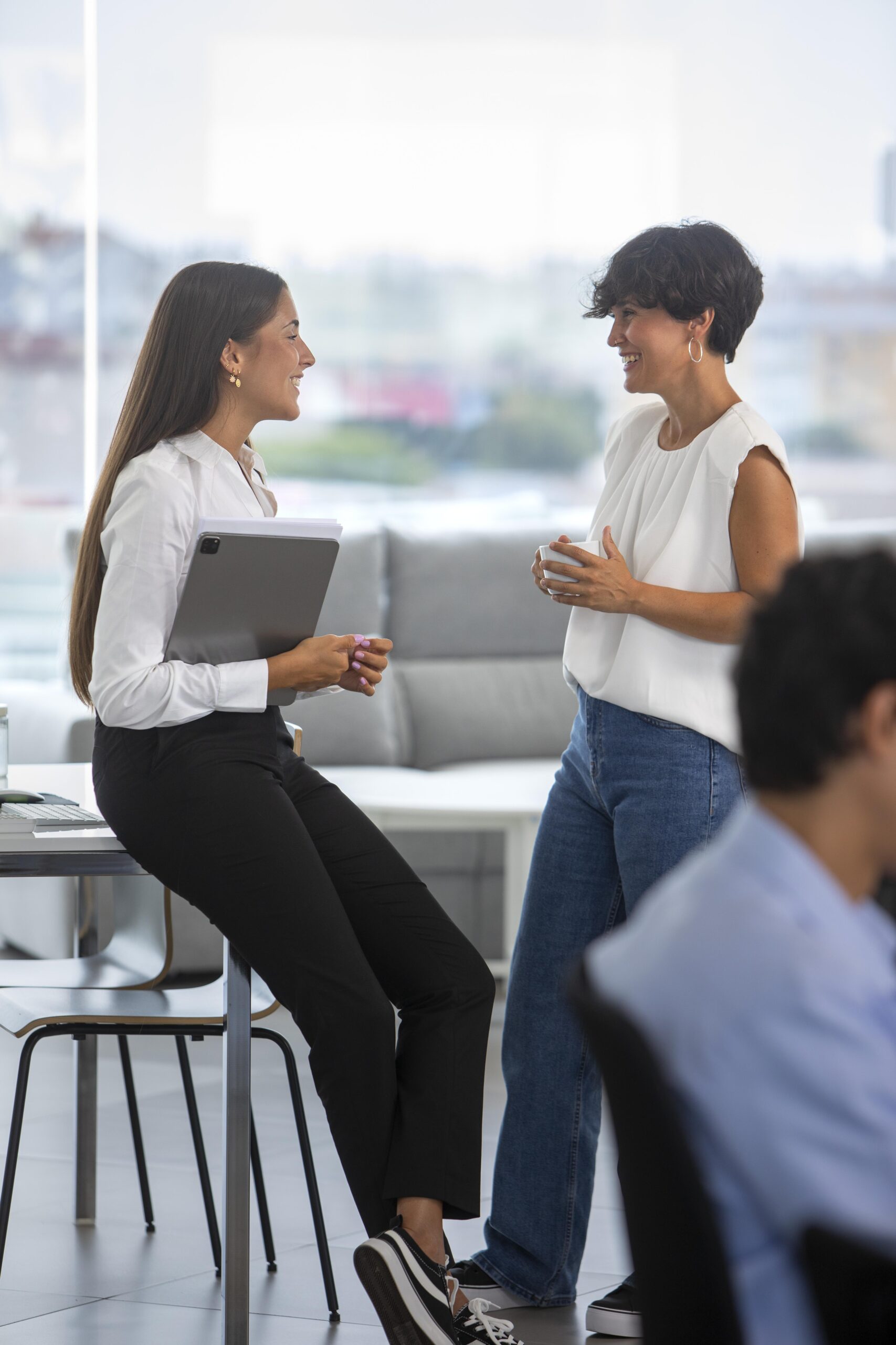 close up business people work